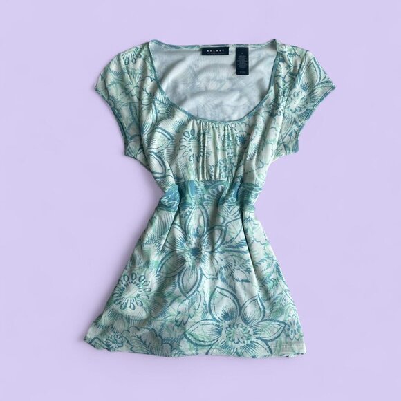 Y2K Axcess by Liz Claiborne Tropical Blouse Size Medium - Picture 1 of 6